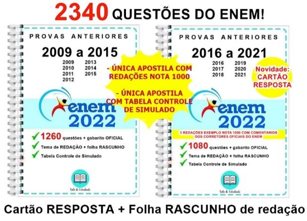2340 Questões das Provas do Enem 2009 a 2021 com Gabarito Oficial