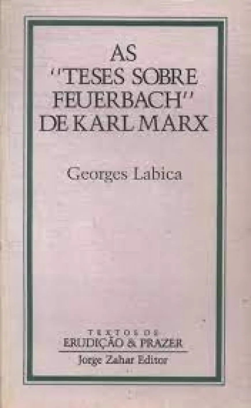 Livro Teses Sobre Feuerbach